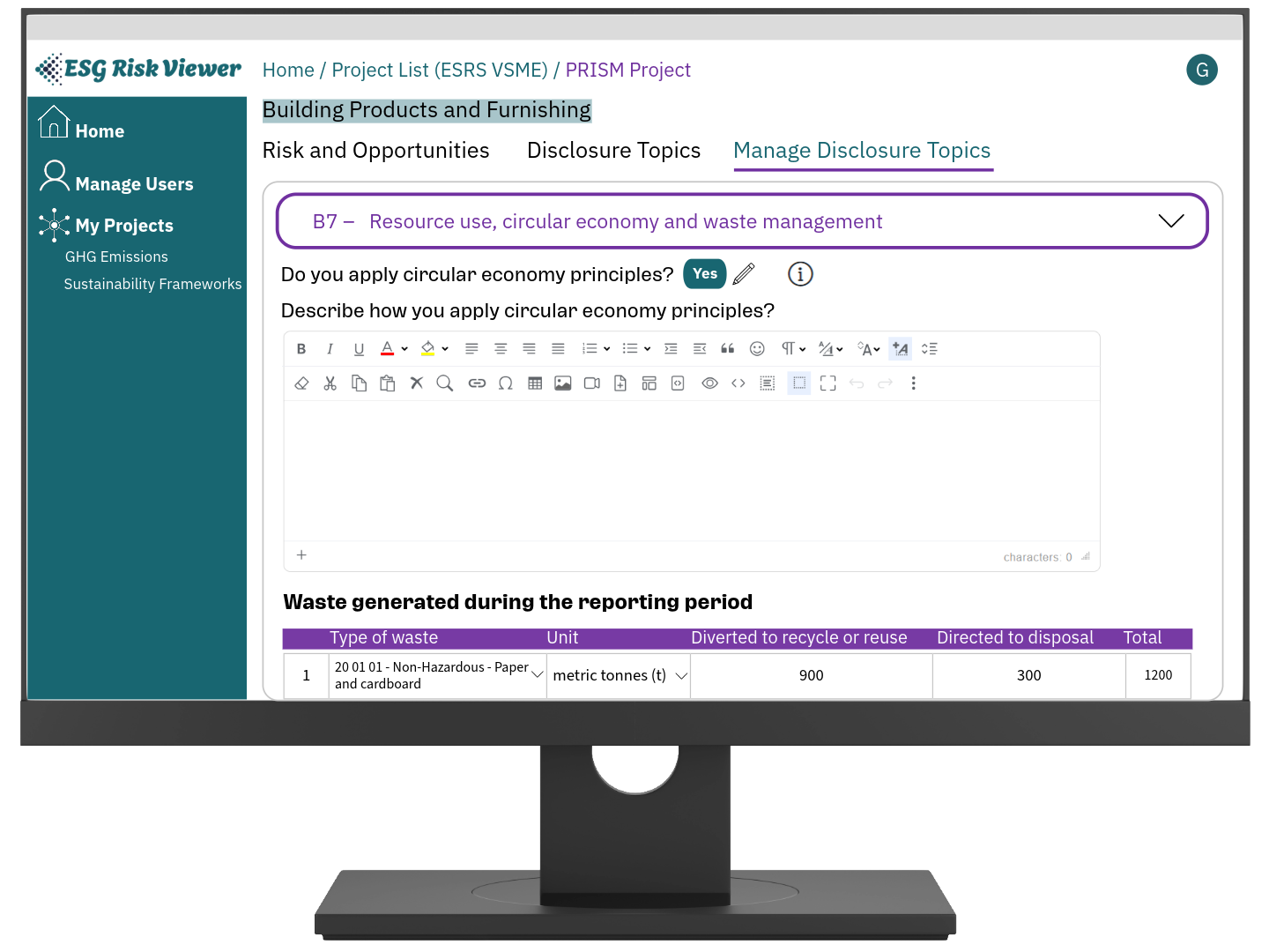 An easy-to-use tool for assisted sustainability reporting