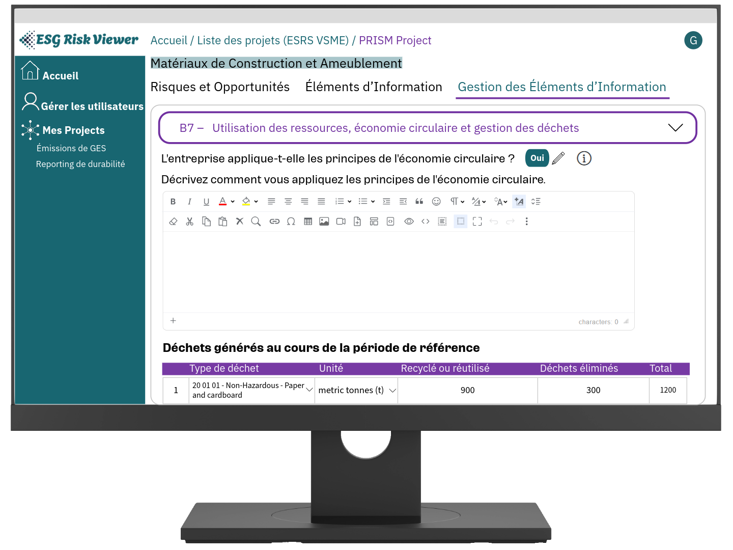 Un outil facile à utiliser pour la production de rapports de durabilité